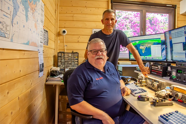 Dave, WJ2O; Valdas, 5B4AOF at Contest Station P3CR