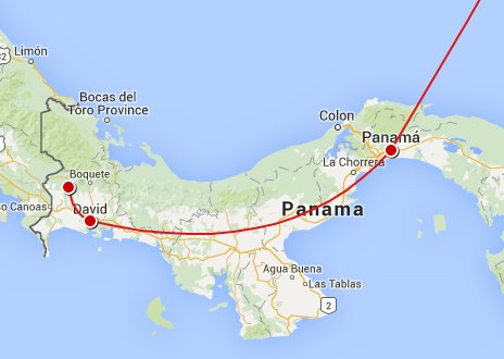 travel route to panama
