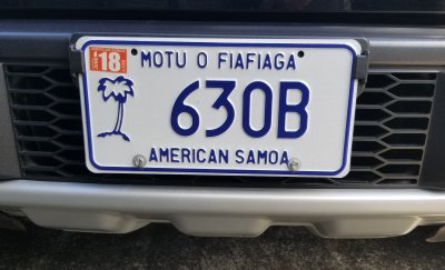 Car Number Plate in Samoa