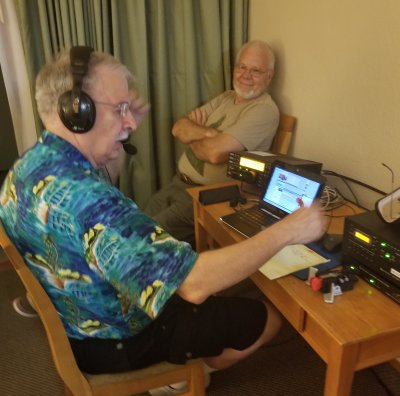 Dxpedition team on work
