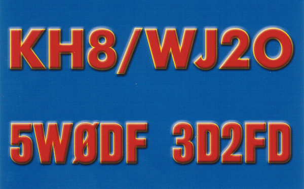 KH8 QSL Card Front