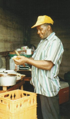 chef cooking on Island