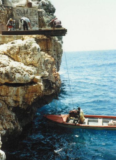 Climbing ladder from boat