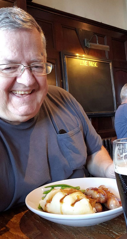 Sausage, mashed and Guinness