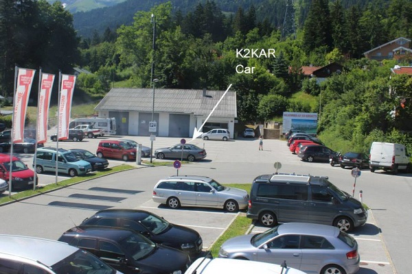 Parking lot in mountains
