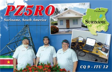 PZ5RO QSL Card front