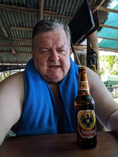 Having a beer in Costa Rica