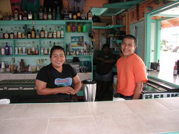 The bar at the barefoot bar in Placencia, Belize