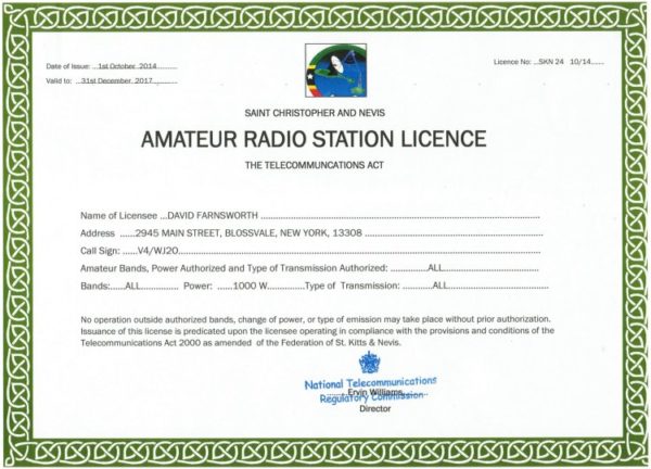 Amateur Radio Station Licence