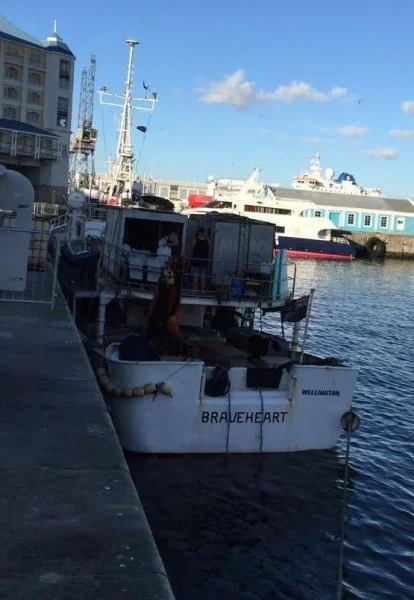 The Braveheard docked in Capetown.