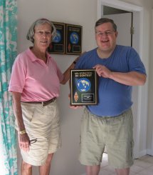 presenting the 2008 plaque to Dave WJ2O