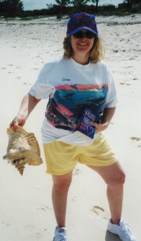 XYL Chris collecting conch shells