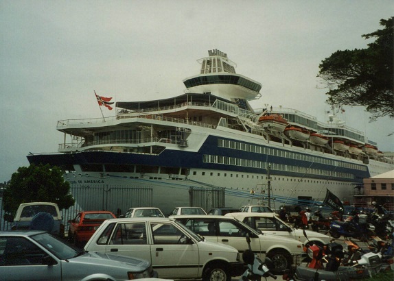 Cruise liner docked in Southampton Bermuda